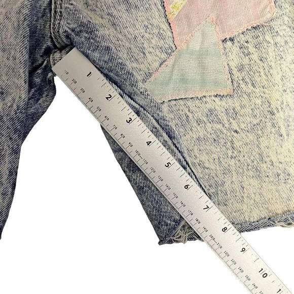 Vintage Bonjour High Waisted Patchwork Denim Shorts Size 10 - Picture 8 of 8